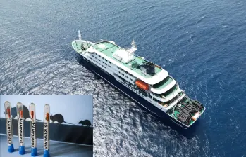 La pareja neerlandesa estuvo en países como Argentina, Chile y Uruguay antes de tomar el crucero. Foto: AFP