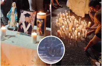 Con velas blancas y un rotundo reclamo de justicia, el barrio La Victoria despidió simbólicamente al joven colombiano de 26 años muerto en un operativo del ICE, tras ser asesinado a disparos. FOTO: Captura de video de redes sociales y cortesía Metropolitano Noticias