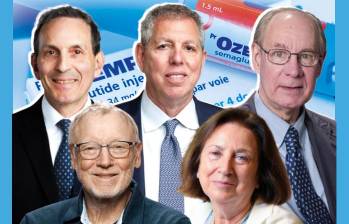 De derecha a izquierda y de arriba a abajo: Daniel J. Drucker, Jeffrey M. Friedman, Joel Habener, Jens Juul Holst y Svetlana Mojsov. Foto: cortesía