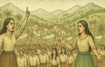 Representación de Ana de Castrillón y Rosalía Saldarriaga Vélez. IMAGEN GENERADA CON IA