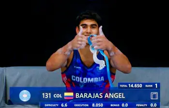Ángel Barajas estuvo a una décima de obtener el oro en Hungría. FOTO: Tomada de redes @maple_maple555