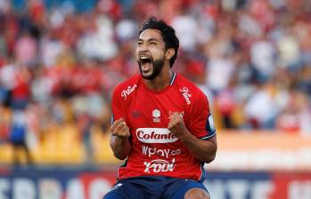 Jeison Medina, delantero del Medellín. Este martes tendrá una nueva oportunidad de festejar. FOTO CAMILO SUÁREZ