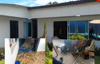 Así quedó la vivienda de Camilo Castaño, alcalde de Calamar, Guaviare. FOTO: REDES SOCIALES