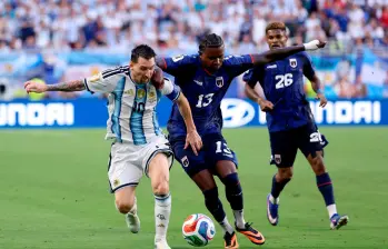 Lionel Messi anotó el primer tanto del juego: llegó a 7 festejos en el Mundial de Norteamérica. FOTO getty