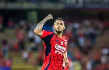 El delantero argentino Francisco Fydriszewski es el goleador del Medellín en lo que va del torneo Clausura 2025 con 8 celebraciones. Foto: Camilo Suárez 
