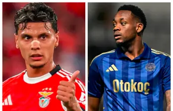 Mientras Richard Ríos brilló con el Benfica en el triunfo sobre el Niza francés, Jhon Durán tuvo pocos minutos y dilapidó opciones claras de gol con el Fenerbahce. FOTOS cortesía Benfica / Fenerbahce 