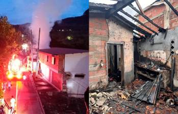 Este es el durante y el después de la conflagración que destruyó la casa y acabó con lo que había dentro de ella. FOTOS: CORTESÍA