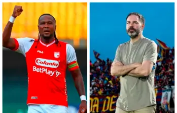 Hugo Rodallega le pidió respeto al técnico Jonathan Risueño, quien respondió restándole importancia a la situación. FOTOS DIMAYOR