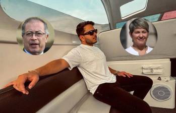 Presidente Petro, Nicolás Alcocer Petro y Verónica Alcocer, primera dama. Fotos: AFP y redes sociales.