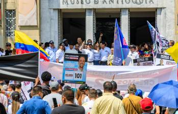 Abelardo de la Espriella durante la presentación de la alianza con Creemos para las elecciones legislativas, en enero de 2026. FOTO: Camilo Suárez
