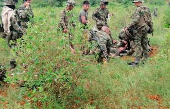 El uniformado herido perdió la pierna izquierda. FOTO: Cortesía