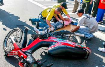 Imagen de referencia de un accidente de tránsito en Medellín.. Foto: Juan Antonio Sánchez