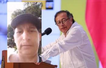 A la izquierda, el hombre que aparece en un video amenazando al presidente Gustavo Petro.