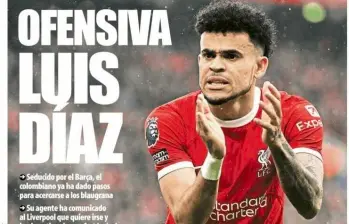 Esta es la portada de Mundo Deportivo de este martes 3 de junio, hablando del acercamiento entre Luis Díaz y el Barcelona. FOTO PANTALLAZO DE LA PORTADA DE MUNDO DEPORTIVO.