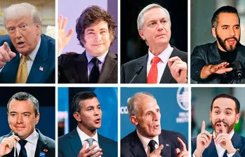 Los presidentes de Argentina, Chile, El Salvador, Ecuador, Paraguay y Honduras son cercanos a su homólogo estadounidense Donald Trump. El candidato presidencial colombiano Abelardo de la Espriella recibió esta semana el apoyo de Trump. Foto Getty-El Colombiano