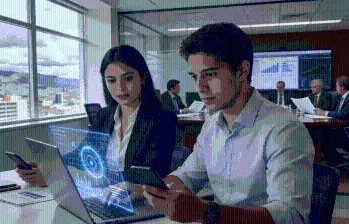Ilustración de inteligencia artificial; según CINTEL, el 48% de los usuarios de internet en Colombia ya utiliza herramientas de IA principalmente para tareas académicas y laborales.