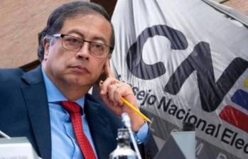 Según Petro, los magistrados del CNE están “aferrados de manera predeterminada a buscar que se superaran los topes en su informe”. FOTO: COLPRENSA/PRESIDENCIA