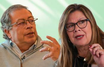 El presidente Gustavo Petro y la fiscal Luz Adriana Camargo. Fotos: Presidencia