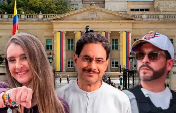 Los candidatos que están arriba en las encuestas: Paloma Valencia, Iván Cepeda y Abelardo de la Espriella. FOTOS: CORTESÍA.