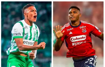 Juan Manuel Zapata y Brayan León Muñiz esperan tener la oportunidad de disputar un nuevo clásico entre verdes y rojos. FOTOS CAMILO SUÁREZ y ESNEYDER GUTIÉRREZ