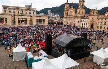 Desde el 12 de junio los maestros iniciaron la gran toma por Bogotá para rechazar la reforma.Foto: Colprensa