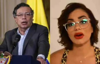 El presidente Gustavo Petro y Alejandra Umaña (Amaranta Hank), extrabajadora sexual. Foto: captura de video