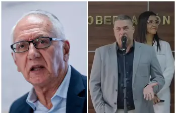 El ministro de salud Guillermo Alfonso Jaramillo (izquierda) le respondió al gerente del Hospital San Rafael Luis Fernando Arroyave (derecha) sobre la crisis de esa institución. FOTO: Colprensa y Cortesía Gobernación 