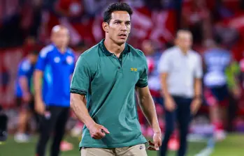 Diego Arias vive el momento más difícil en Nacional desde que asumió como técnico del equipo profesional. FOTO MANUEL SALDARRIAGA