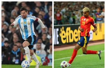 La Finalissima se canceló y por ahora no se dará el duelo entre Lionel Messi y Lamine Yamal. FOTOS GETTY