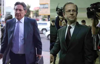 Néstor Humberto Martínez y el exministro, Andrés Felipe Arias, testigos en el juicio a Álvaro Uribe. FOTO: Colprensa