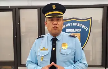 En la imagen, Luis Alberto Palacio, comandante de Tránsito de Rionegro. FOTO Alcaldía de Rionegro.