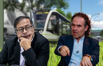 El presidente Gustavo Petro y el alcalde de Medellín, Federico Gutiérrez, están enfrentados por el congelamiento de recursos de la Nación para el metro ligero de la 80. FOTOS: Archivo y Cortesía