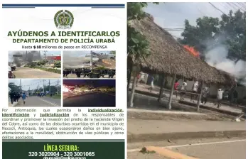 Los disturbios de Necoclí en la última semana, provocaron que el municipio convocara a un consejo extraordinario de seguridad para tomar medidas. FOTO Cortesía Policía Urabá. 