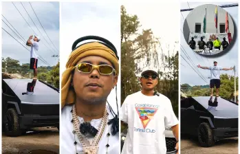 Algunas de las fotos del influencer capturado mientras anunciaba sus millonarias rifas; en la miniatura en la parte superior derecha, una toma de su detención. Imágenes tomadas del perfil de Instagram de Javier Arias Stunt y Policía Urabá.