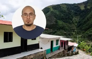 La imagen de fondo, referencia al municipio de Uramita; en miniatura, el rostro del docente desaparecido Daniel Higuita. FOTOS Julio César Herrera y Cortesía.