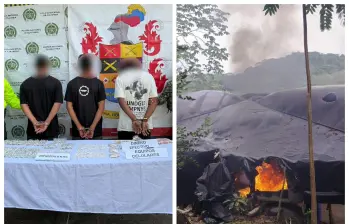 Los capturados, presuntamente y de acuerdo con las autoridades, serían integrantes del Clan del Golfo. FOTO Cortesía Séptima División del Ejército. 