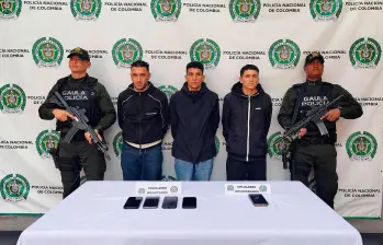 A los detenidos les imputaron cargos por secuestro extorsivo y hurto calificado y agravado. FOTO: CORTESÍA DE POLICÍA.