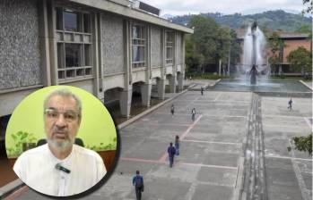 Héctor Iván García, a su vez, señaló que él no es un agente del Gobierno Nacional, y que el petrismo no se tomó la Universidad de Antioquia. FOTO Juan Antonio Sánchez y cortesía. 