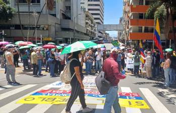 Lida Morales, presidenta de Adida, calculó que alrededor de 5.000 personas participan en esta movilización. FOTO Víctor Álvarez. 