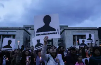 Imagen de referencia de una manifestación por el asesinato de líderes sociales en Colombia. FOTO COLPRENSA.