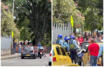 Así quedó registrado el incidente en la Terminal del Norte de Medellín. FOTO Cortesía. 
