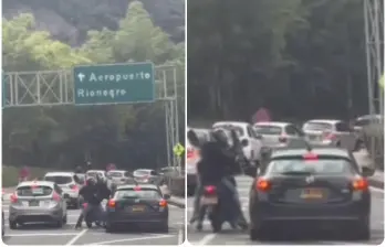 La escena quedó captada de un video ciudadano. FOTO: Cortesía Denuncias Antioquia