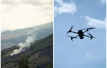 Desde el aire, estos dispositivos ubican focos de calor, observan cómo avanza el incendio y detectan zonas que podrían no ser evidentes a simple vista. FOTO Área Metropolitana.