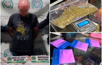 Un hombre que se encontraba en el local de El Poblado fue capturado tras el hallazgo de la droga. FOTOS: Cortesía Secretaría de Seguridad de Medellin