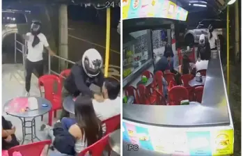 Los atracadores huyeron en dos motocicletas tras cometer el crimen. FOTOS: Capturas de video