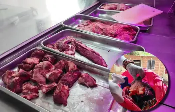 Las inspecciones se realizaron en tres carnicerías. Una de ellas fue cerrada. FOTOS Alcaldía de Bello. 