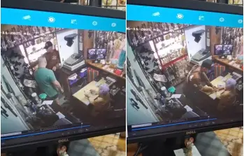 El asalto quedó registrado en las camaras de seguridad del local. FOTO: Cortesía 