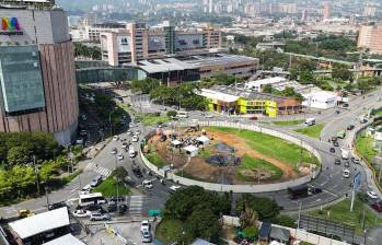 Así se ven las primeras intervenciones en la Calle 50 Sur con la avenida Las Vegas. FOTO Alcaldía de Medellín. 