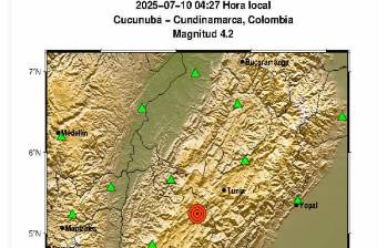 La madrugada de este jueves fue reportado un nuevo sismo en Cundinamarca por parte del Servicio Geológico Colombiano (SGC). Imagen, captura de pantalla de SGC.
