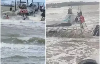 La embarcación naufragó cuando todos sus ocupantes ya habían logrado evacuarla. FOTOS: Cortesía
